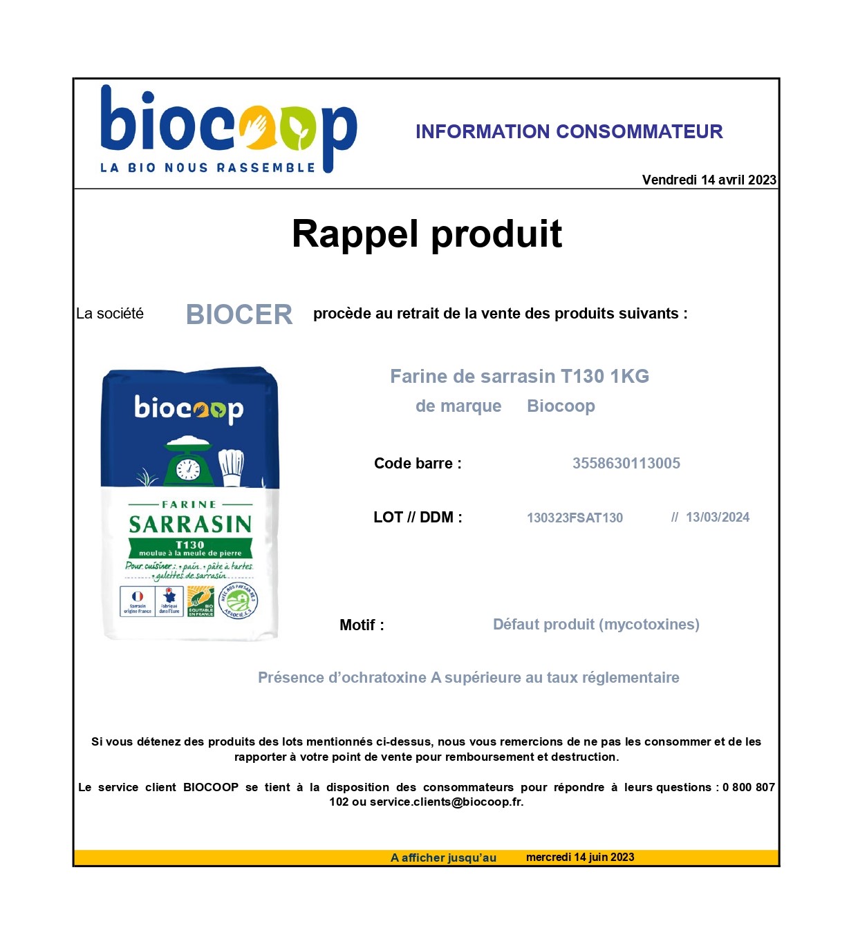 RAPPEL PRODUIT RAPPEL PRODUIT
